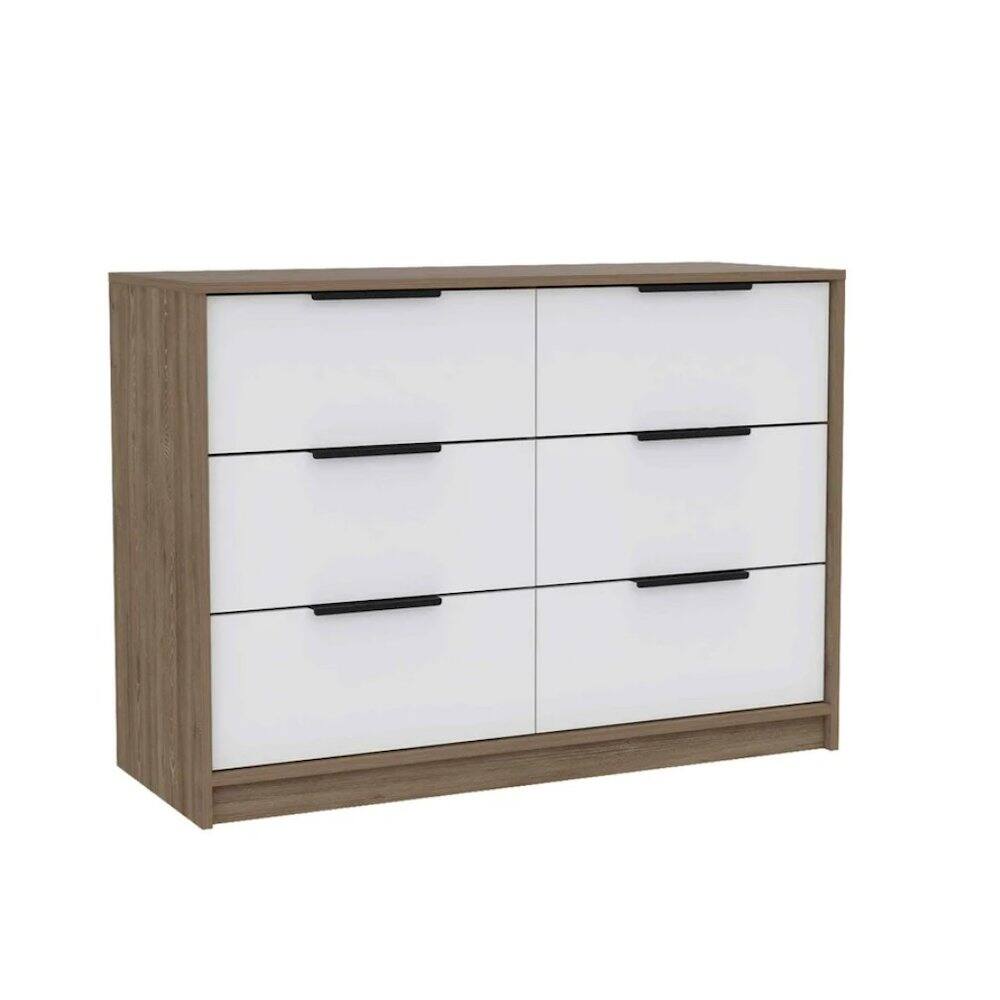 Alt View 1. TuHome - Kaia Four Drawer Double Dresser Pine / White MDF - Green.