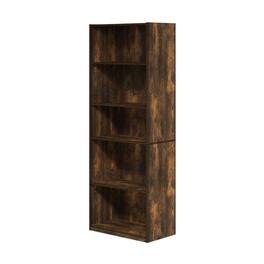 FurniFact - Wood Bookcase with Adjustable Shelves and Modern Design - Amber Pine