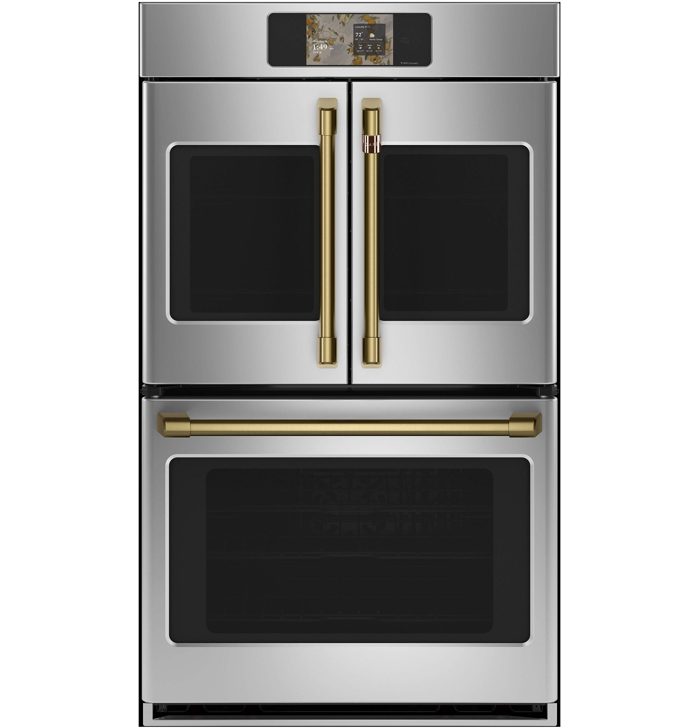 Alt View 24. Café - 30" Smart Built-In Double Electric Convection French Door Wall Oven with No Preheat Air Fry - Stainless Steel.