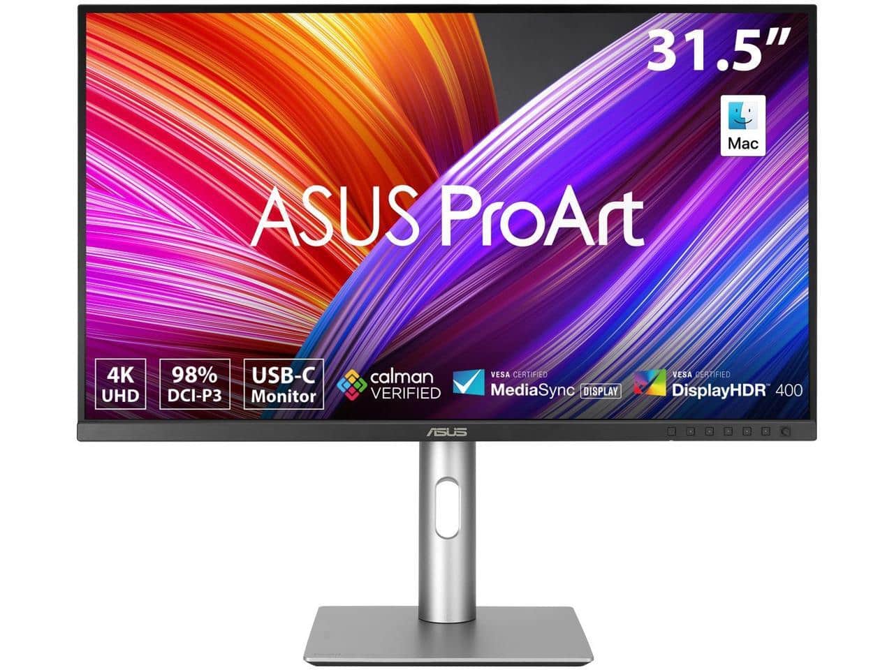 ASUS - ProArt PA329CRV 32" 4K UHD Monitor - IPS, 98% DCI-P3, Delta E < 2, USB-C PD 96W, HDR400 - Sleek Black, Silver