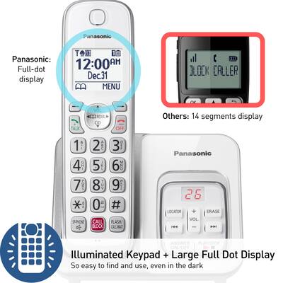 Panasonic KX TGD833W DECT 6.0 Expandable Cordless Phone System Panasonic KX TGD833W DECT 6.0 Expandable Cordless Phone System