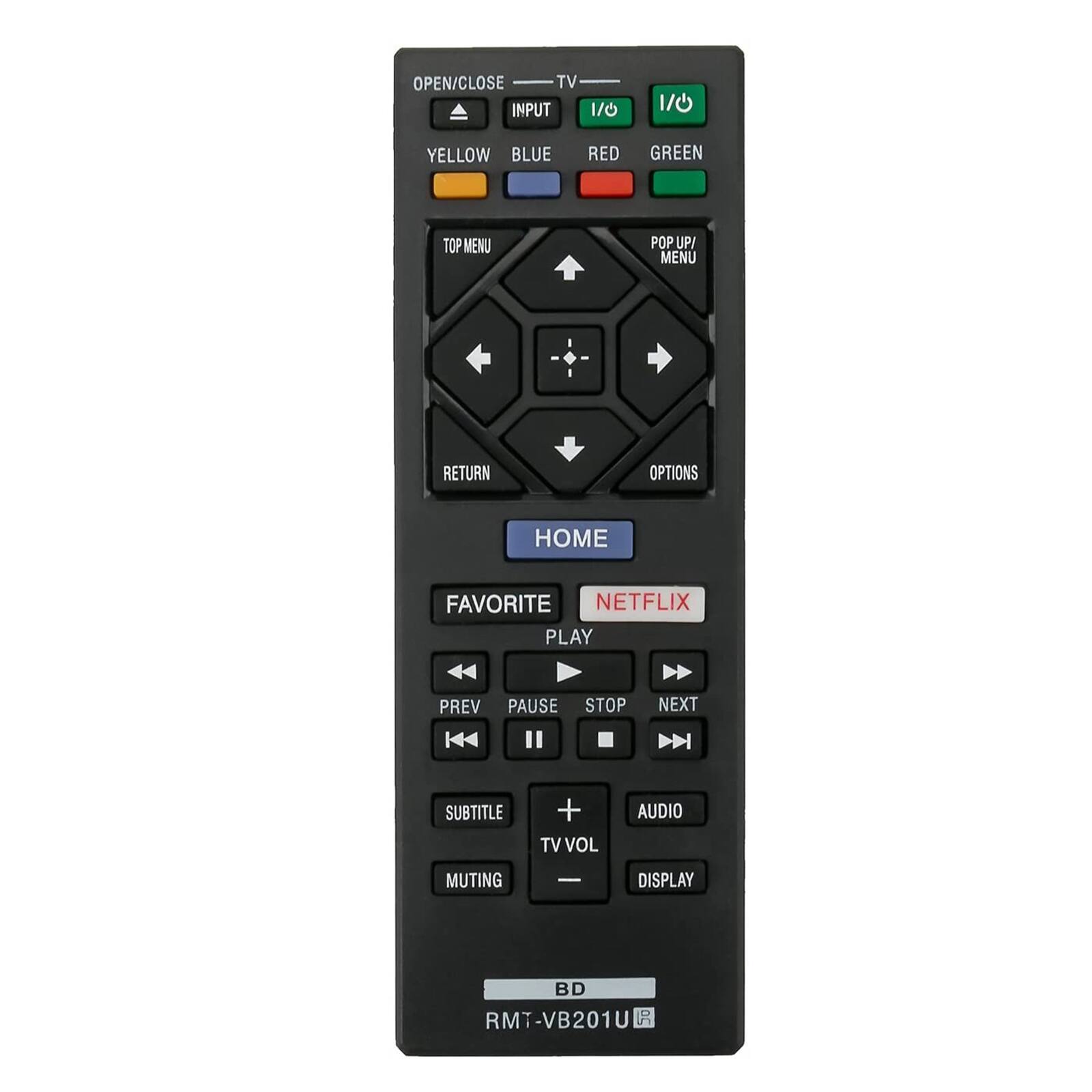 VINABTY - New RMT-VB201U Replaced Remote Control Fits for Blu-Ray BD Disc DVD Player BDP-BX370 BDP-S1700 BDP-S3700 UBP-X700 - Black