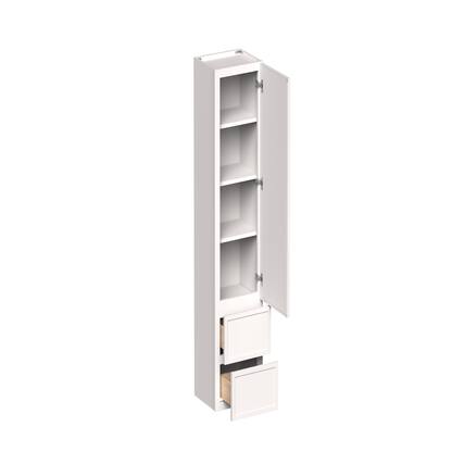 Front. Boyel Living - 15-in W x 60-in H x 12-in D Slim Shaker RTA Kitchen Counter Linen Cabinet - Snow White.