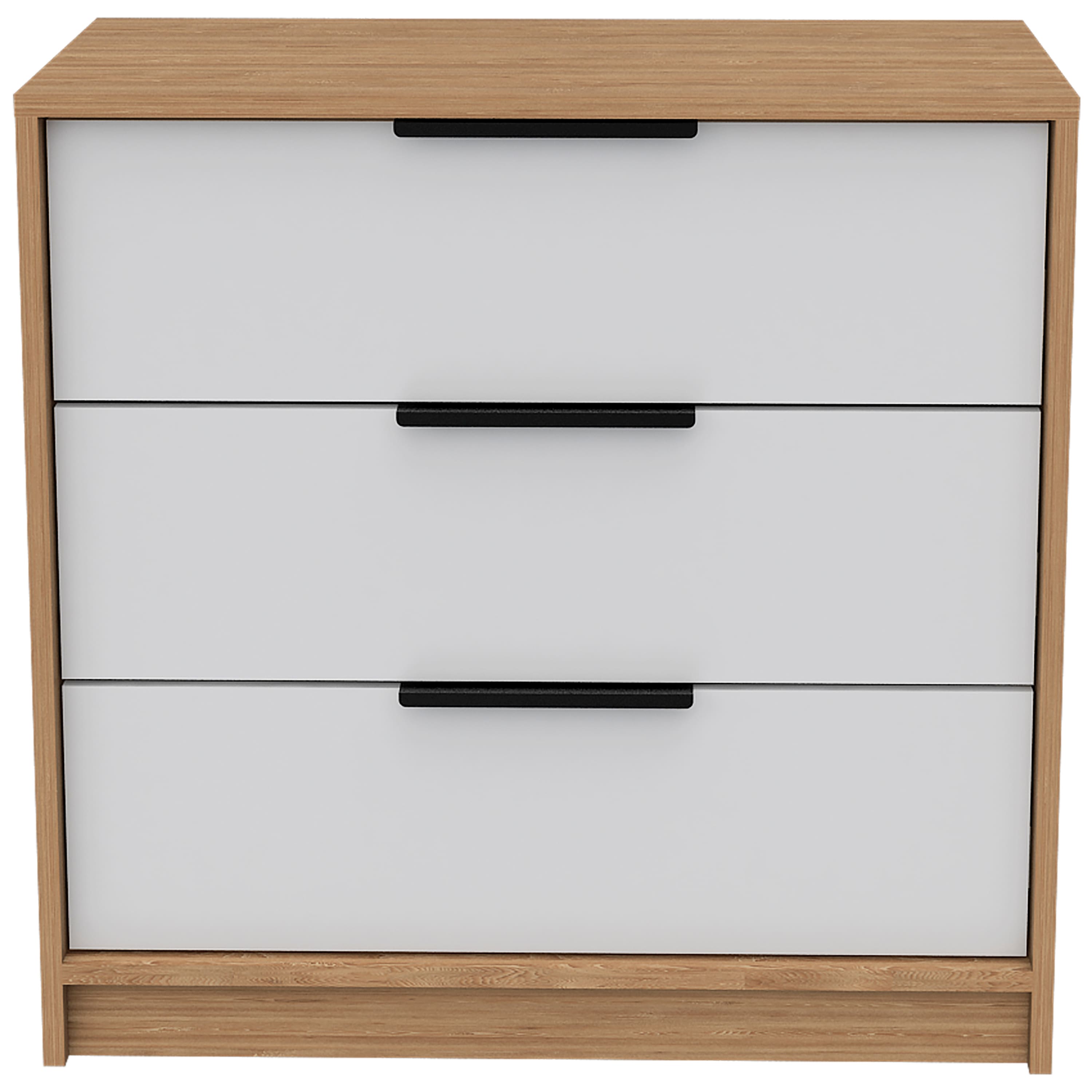 TuHome - Kaia 3 Drawers Dresser, Superior Top - White / Pine