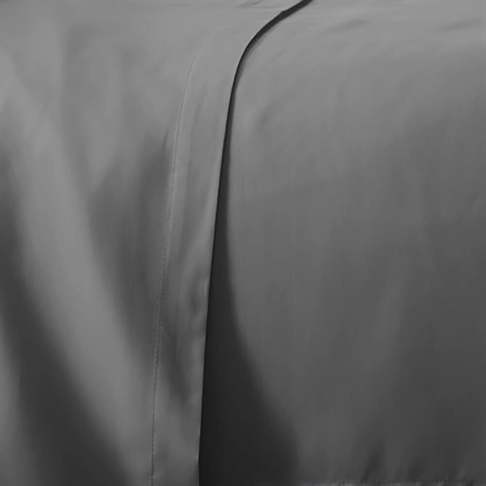 Alt View 3. Plazatex - Plazatex Luxurious Ultra Soft 100% Cotton Moisture Wicking Solid Color 4 Pieces Sheet Set Queen Silver Gray - Silver Gray.