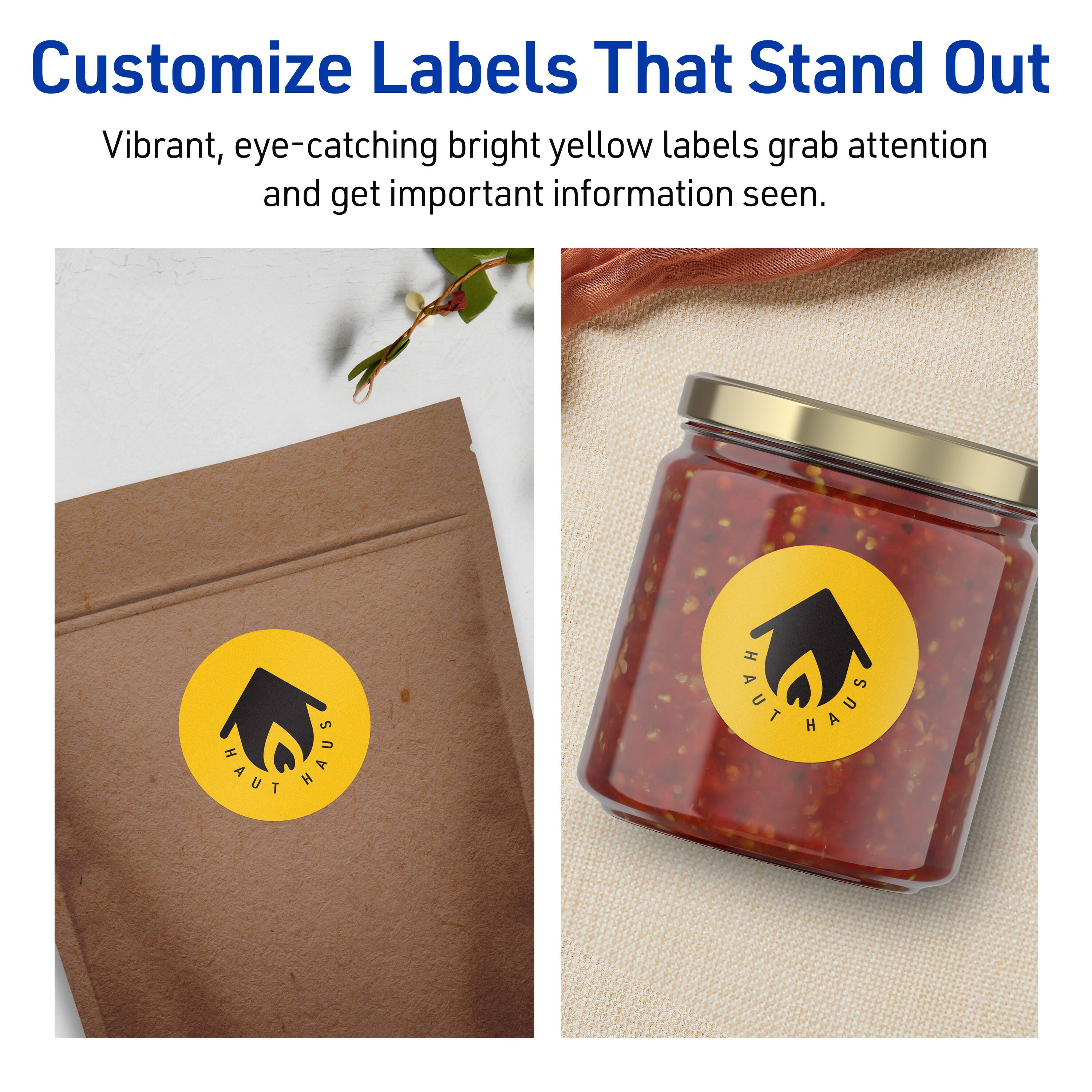Customize Labels That Stand Out

Vibrant, eye-catching bright yellow labels grab attention and get important information seen.

HAUT HAUS