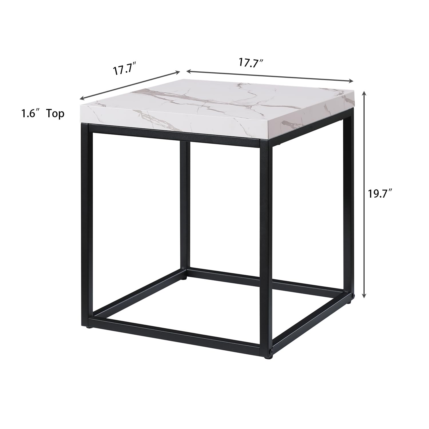 17.7" x 17.7" x 1.6" Top  
19.7"