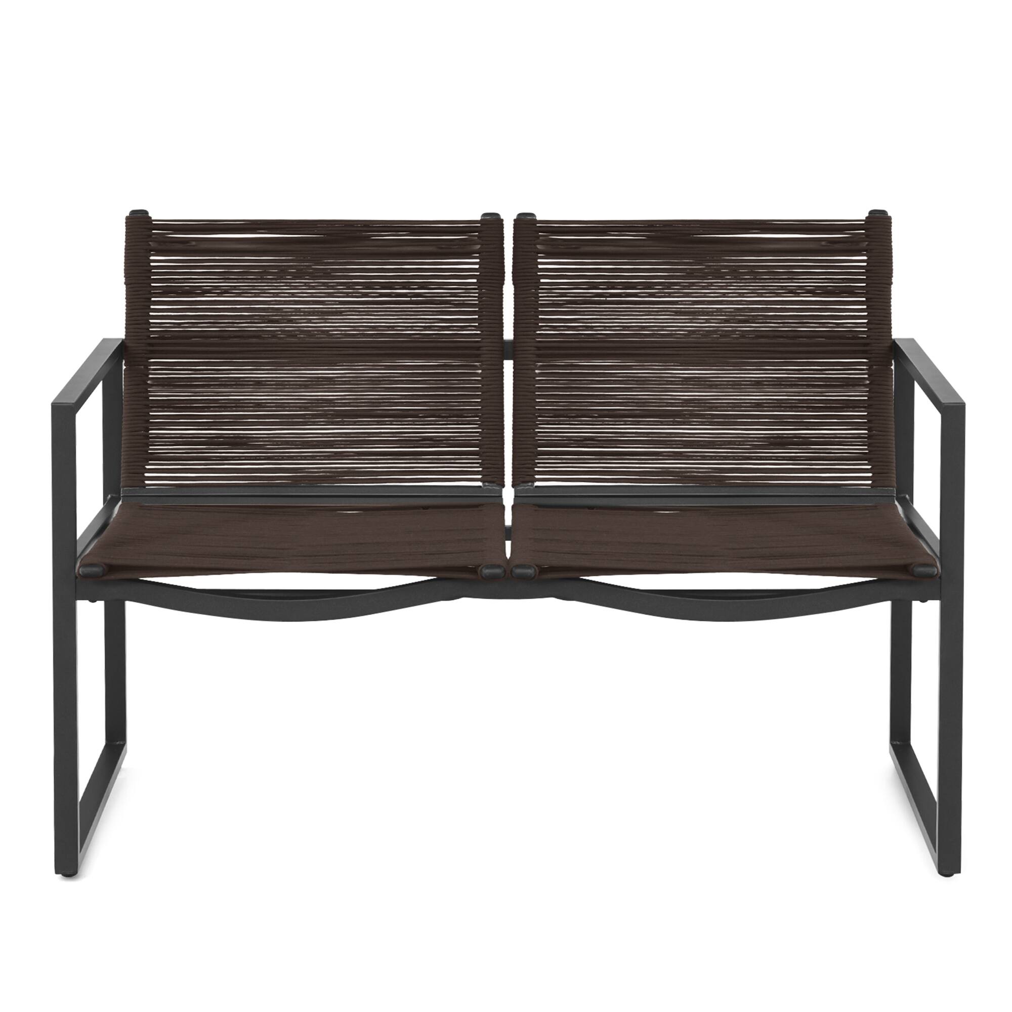 Alt View 7. Gymax - Gymax 4PCS Patio Conversation Furniture Set Yard Garden Outdoor w/ Coffee Table - Black and Brown.