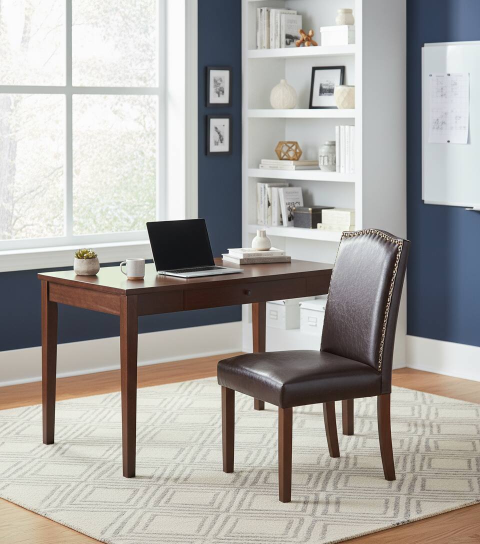 Alt View 5. AOITUN - Elegant Dining Chairs Set of 2 Upholstered Leather for Daily Comfort - Ideal for Dining Room and Kitchen - Brown.