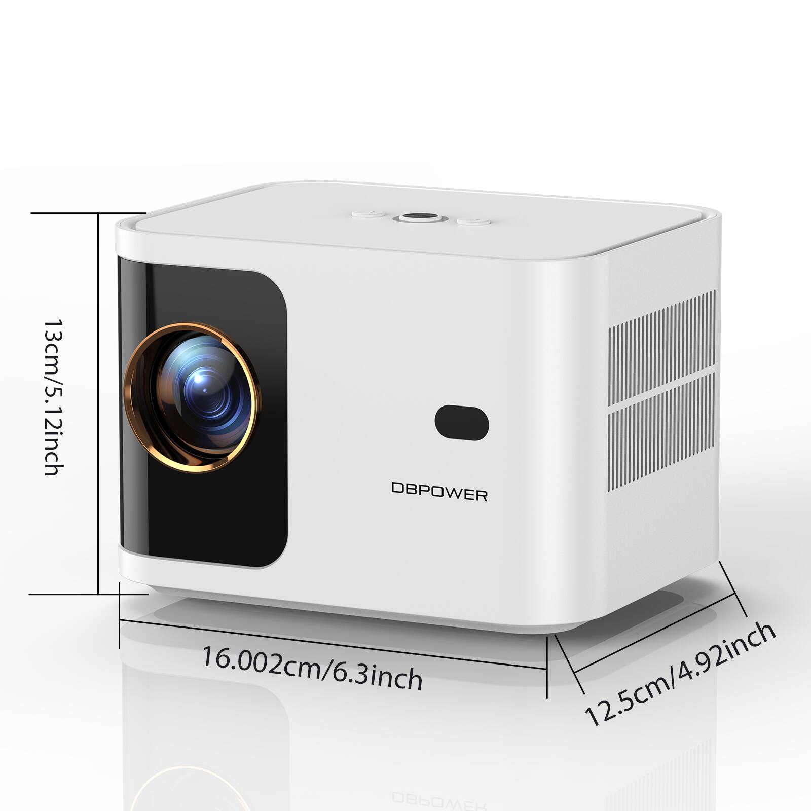 13cm/5.12inch  
16.002cm/6.3inch  
12.5cm/4.92inch