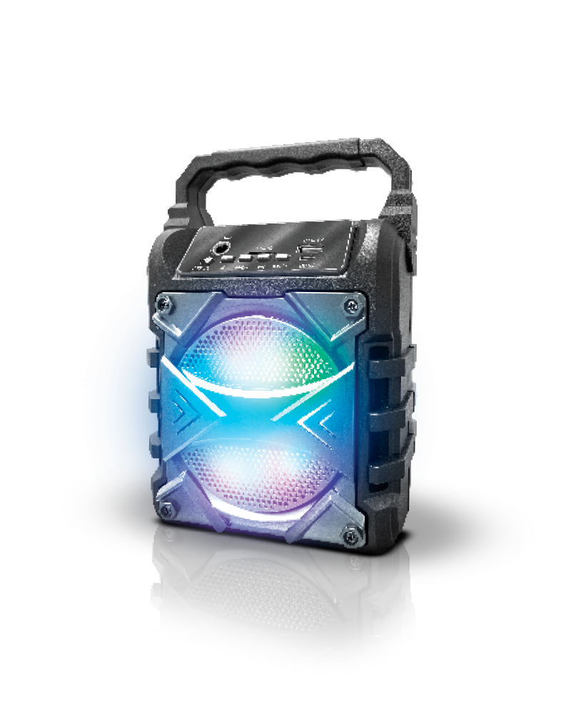 TopTech - Jet-4 Bluetooth Speaker, 4" Woofer, 400W, Karaoke, 100ft Range, Portable - Black