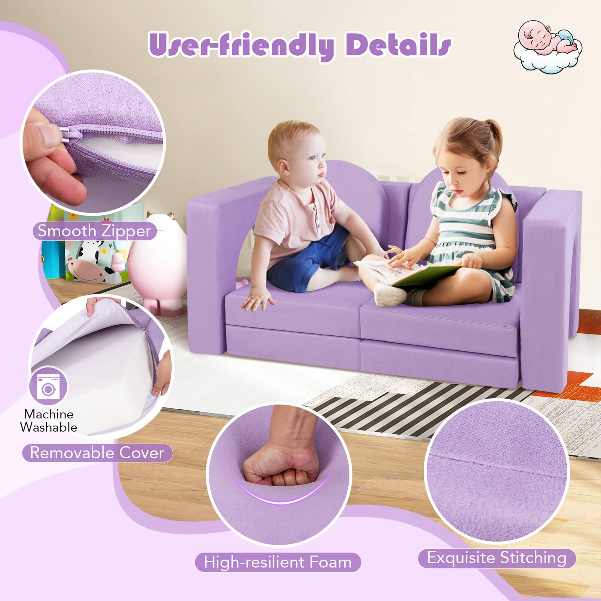 User-friendly Details

- Smooth Zipper
- Machine Washable
- Removable Cover
- High-resilient Foam
- Exquisite Stitching