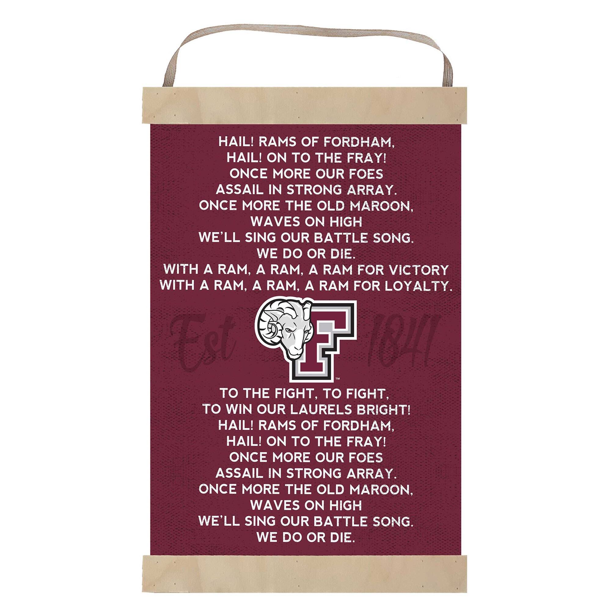 Fordham Rams Fight Song Banner Sign