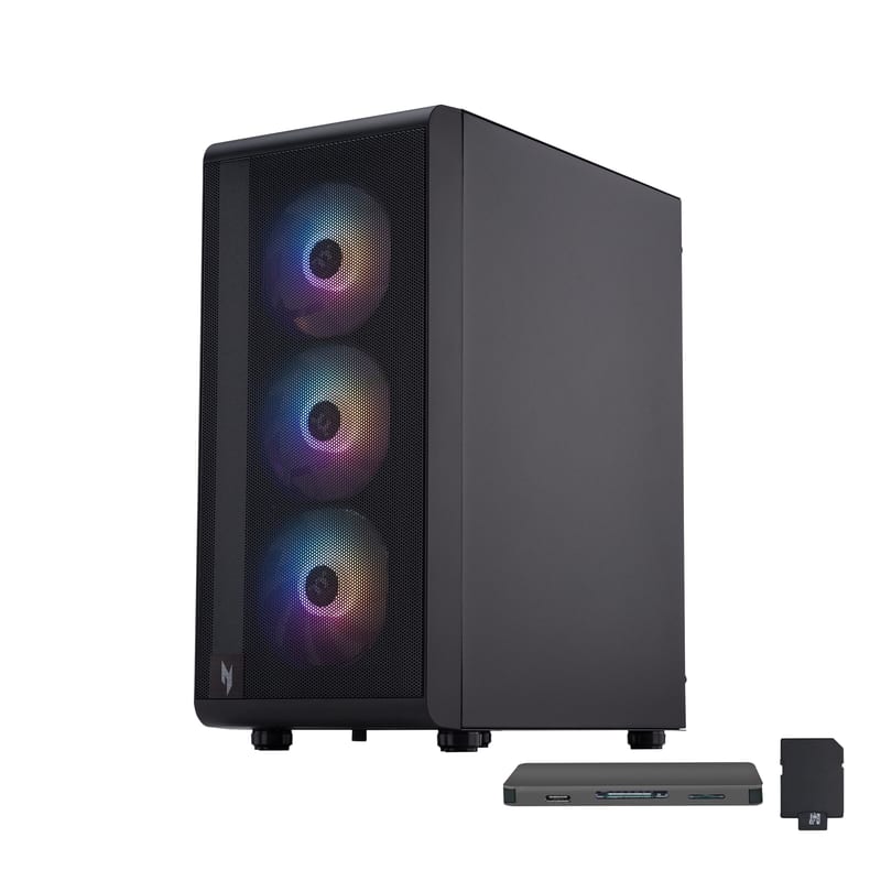 Acer - Upgraded - Nitro 60 Gaming Desktop,Core Ultra 5 225F,GeForce RTX 5060,16GB DDR5,1TB SSD+1TB Dock Set,Wi-Fi 6E,Win 11 Pro - Black