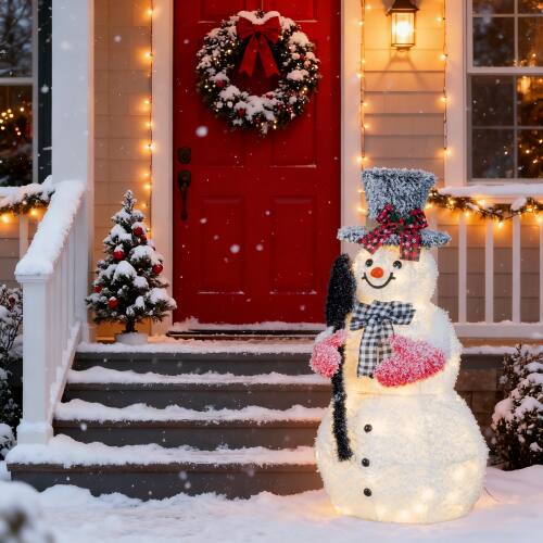 Alt View 10. Winado - Christmas Lighted Snowman Holding Spade 3 FT Decoration for Holiday Party - Multicolor.