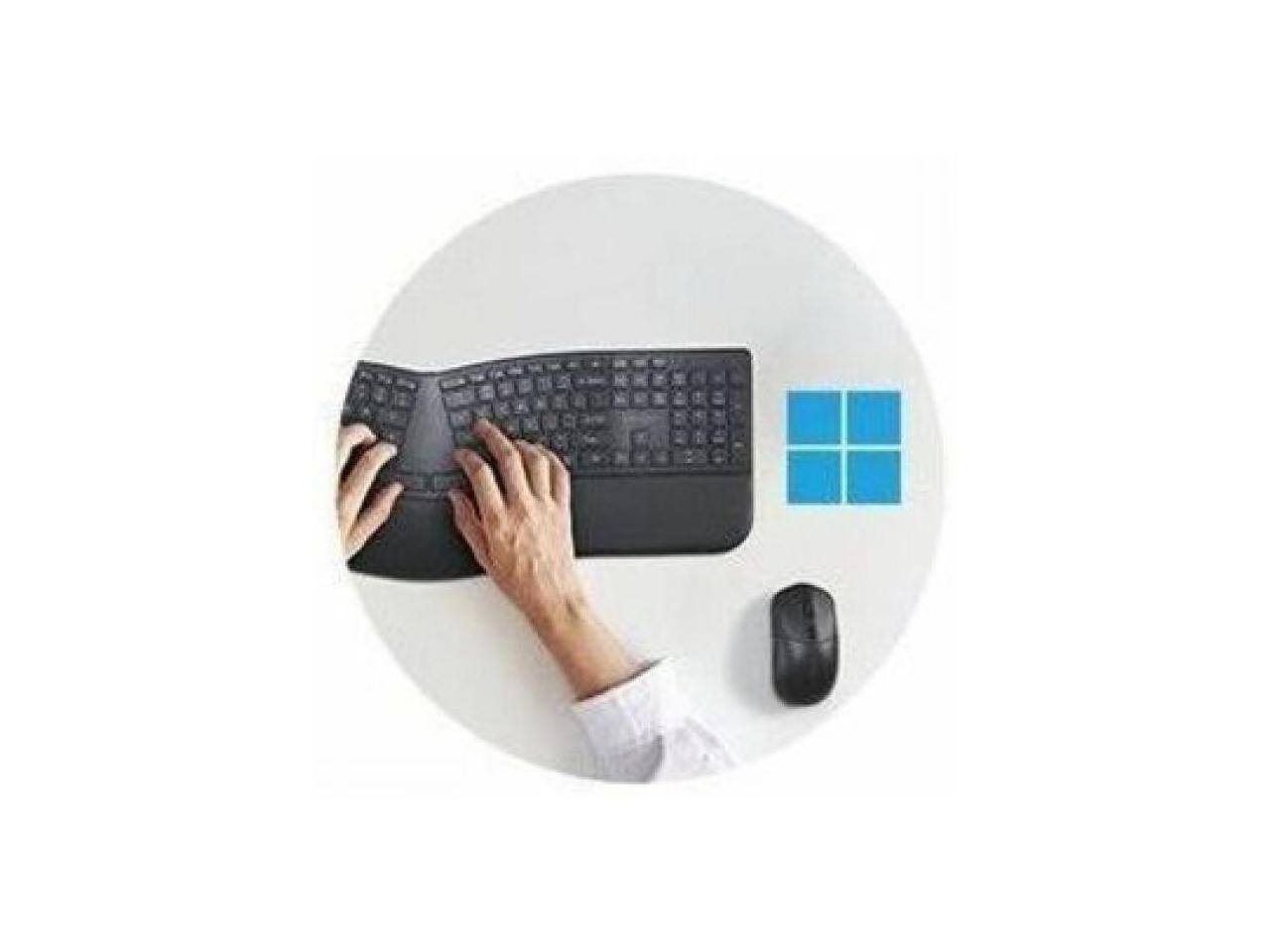 Alt View 6. Kensington - Kensington Pro Fit Ergo KM680 EQ Wireless Set, Rechargeable, Ergonomic Split-Keyboard (K72486NA) - Black.