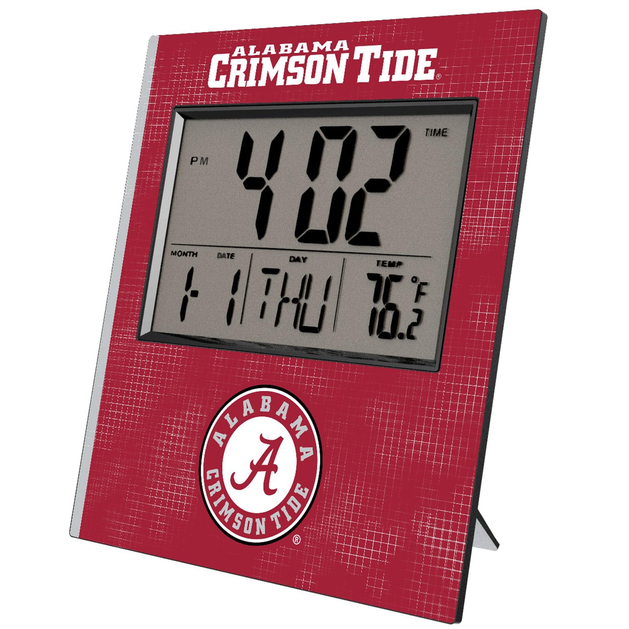 ALABAMA CRIMSON TIDE

TIME
PM
4:02

MONTH DATE DAY TEMP
1 1 THU 76.2

ALABAMA CRIMSON TIDE