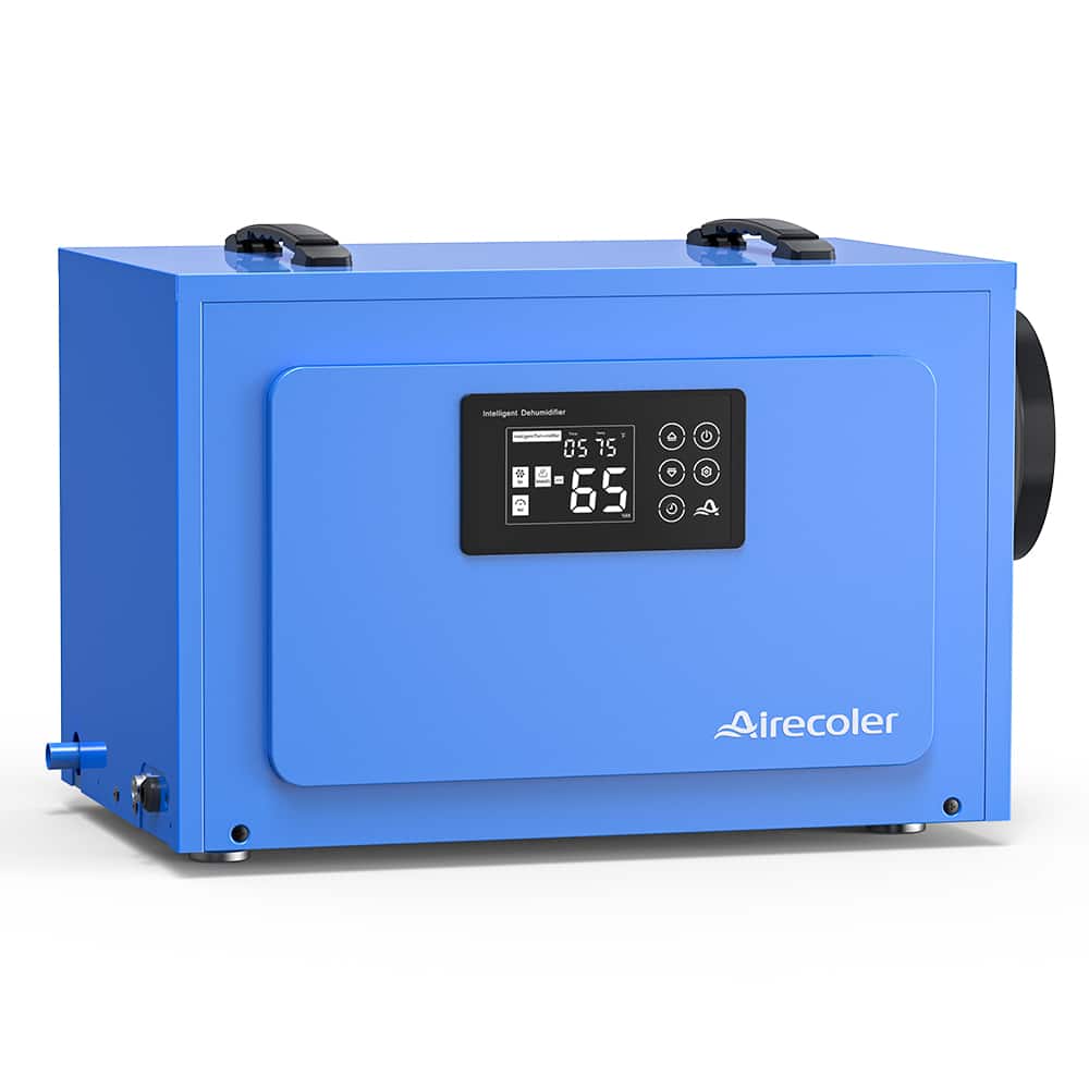 Airecoler - 125 Pints Commercial Dehumidifier for Crawl Spaces Basements with Auto Defrost - Blue