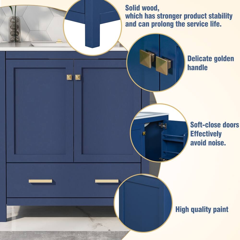 Solid wood, which has stronger product stability and can prolong the service life.

Delicate golden handle

Soft-close doors Effectively avoid noise.

High quality paint