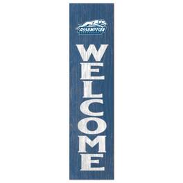 Jardine - Assumption Greyhounds 12'' x 48'' Welcome Outdoor Leaner - Blue