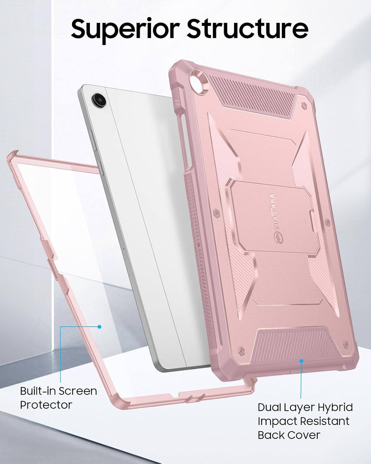 Superior Structure UATARA Built-in Screen Protector Dual Layer Hybrid Impact Resistant Back Cover