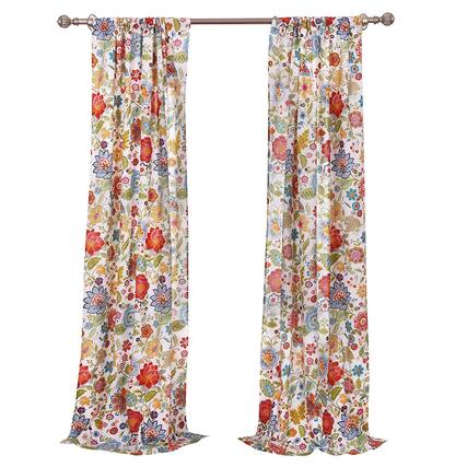 Front. Greenland Home Fashions - Greenland Home Fashion Astoria Sun Protection Window Curtain Panel Pair With Tie Backs - 2 - Piece - White 42x63" - White.