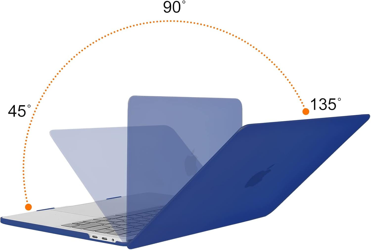 Back. mosiso - MacBook Pro 13" hard shell case with keyboard skins, screen protector and storage bag - Royal Blue.