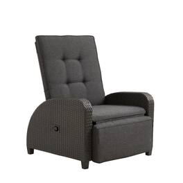 Mondawe - 30" Adjustable Outdoor Lounge Chair with Cushions & Footrest - Gray