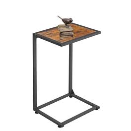 Oumilen - C-Shaped End Table with Sturdy Metal Frame - Brown