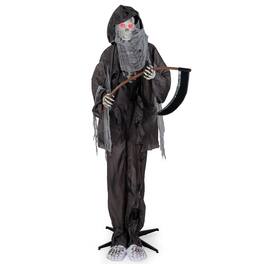 Gymax - 8.5 FT Halloween Decoration Animated Standing Grim Reaper Creepy Sounds - Black