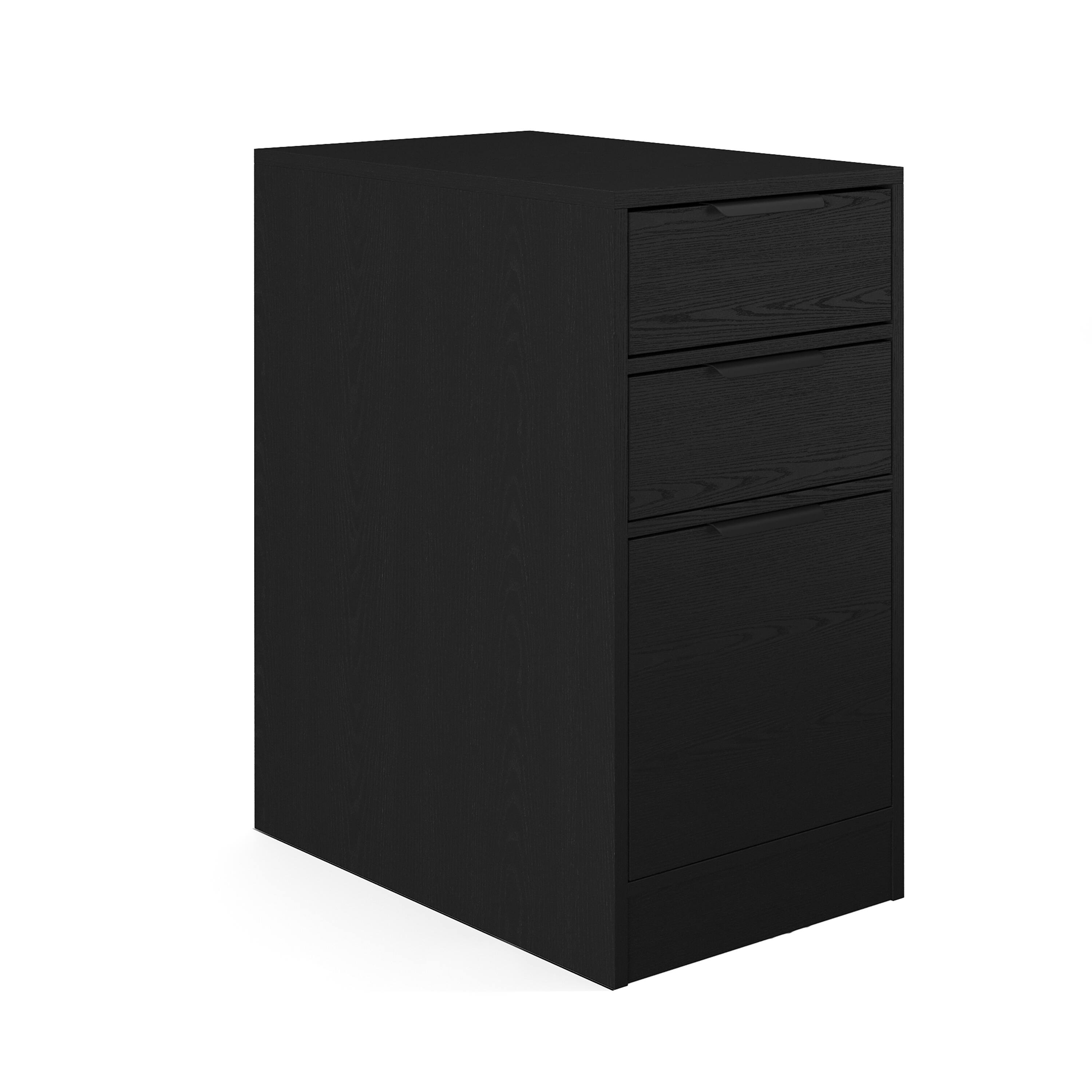 Martha Stewart - Kayden Home Office Modular 3 Drawer File Cabinet - Black