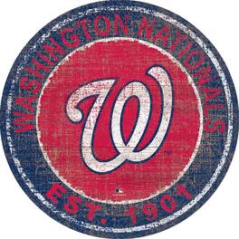 Fan Creations - Washington Nationals 24'' Round Heritage Logo Sign - Multicolor