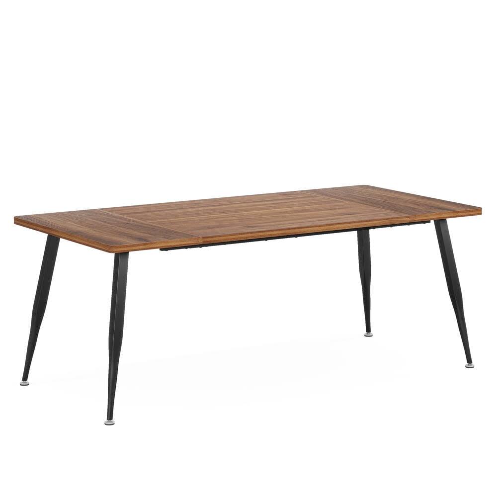 Left. Kadyn - Kadyn Dining Table, Living Room Table Industrial, 70.9" Kitchen Dinner Table for 6 to 8 People,Brown - Brown.