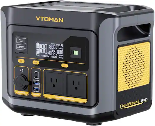 VTOMAN FlashSpeed 600
AC Input - SC & Solar 13-40V
200W Max DC Output
1000W Max Input
Type-C USB AC
100W Fast Charge
600 FlashSpeed