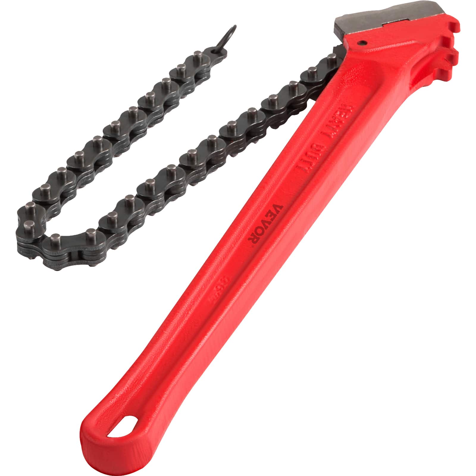 VEVOR - Chain Wrench Pipe 36inch,Heavy Duty Oil Filter Chain Wrench Capacity 4-1/2 to 7-1/2inch ,Chain Wrench 30inch (760 mm) - Red