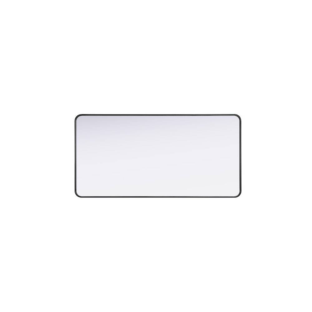 Alt View 4. Elegant Decor - Contour Metal Rectangle Mirror 30x60 in Black - Black.