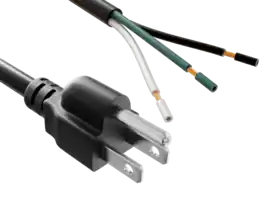 Cable Leader - 3-Prong Power Cord Replacement, NEMA 5-15P to Pigtail Open End, 14 AWG 15A for Appliance, Power Tool, Shop Vacuum - Black