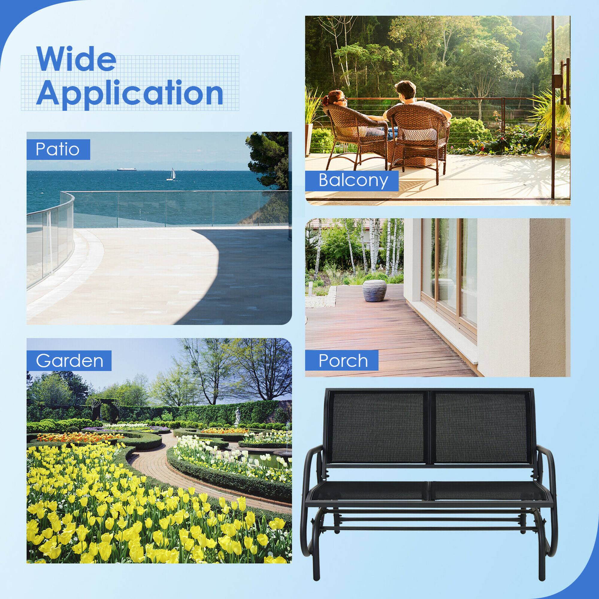 Wide Application

Patio
Balcony
Garden
Porch