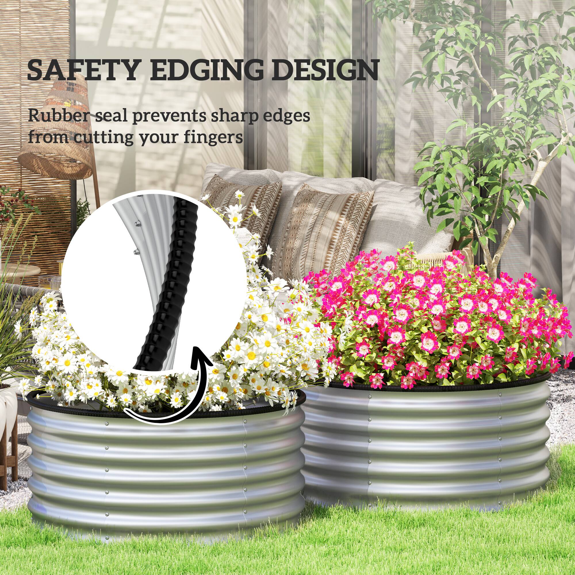 SAFETY EDGING DESIGN
Rubber seal prevents sharp edges from cutting your fingers