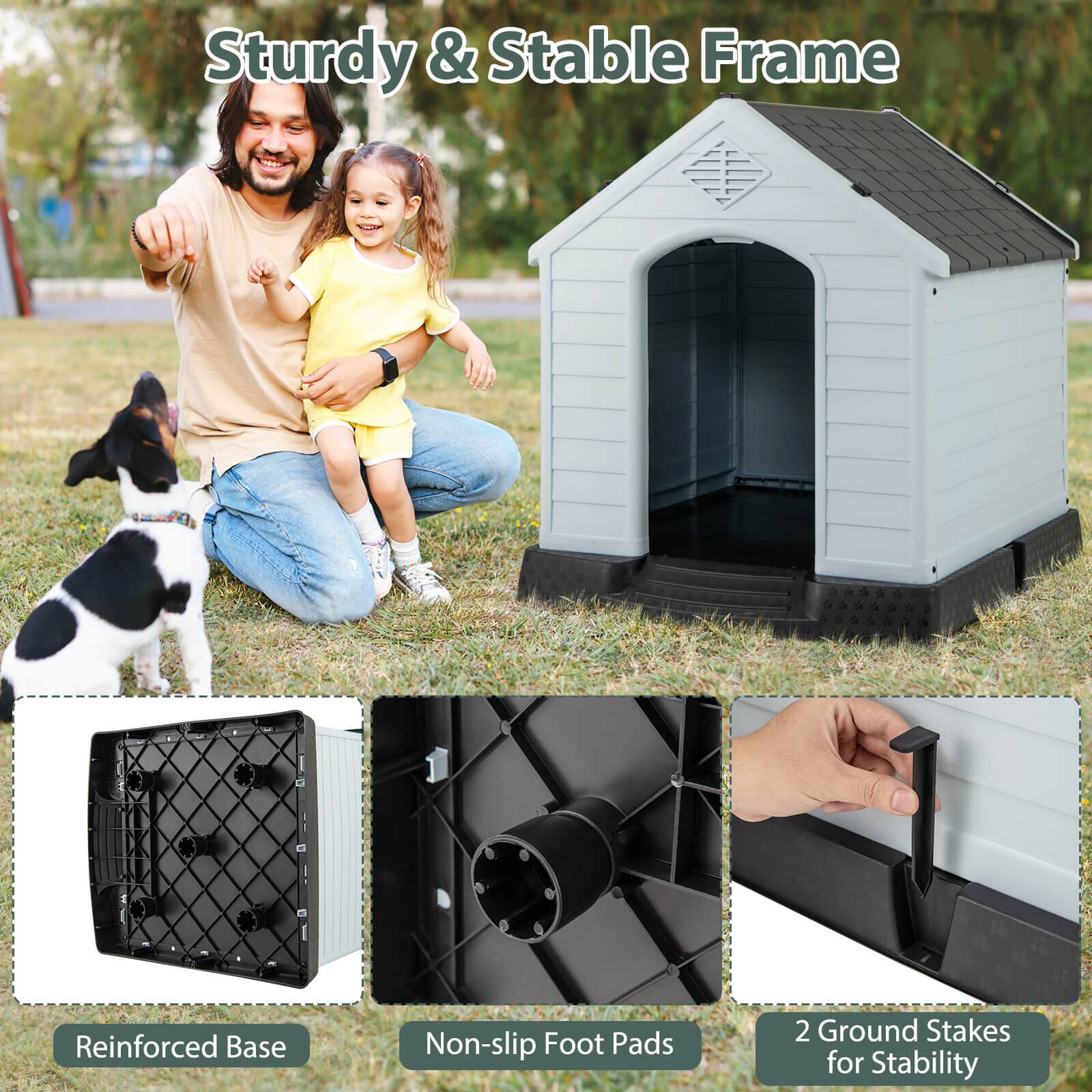 Sturdy & Stable Frame

Reinforced Base

Non-slip Foot Pads

2 Ground Stakes for Stability