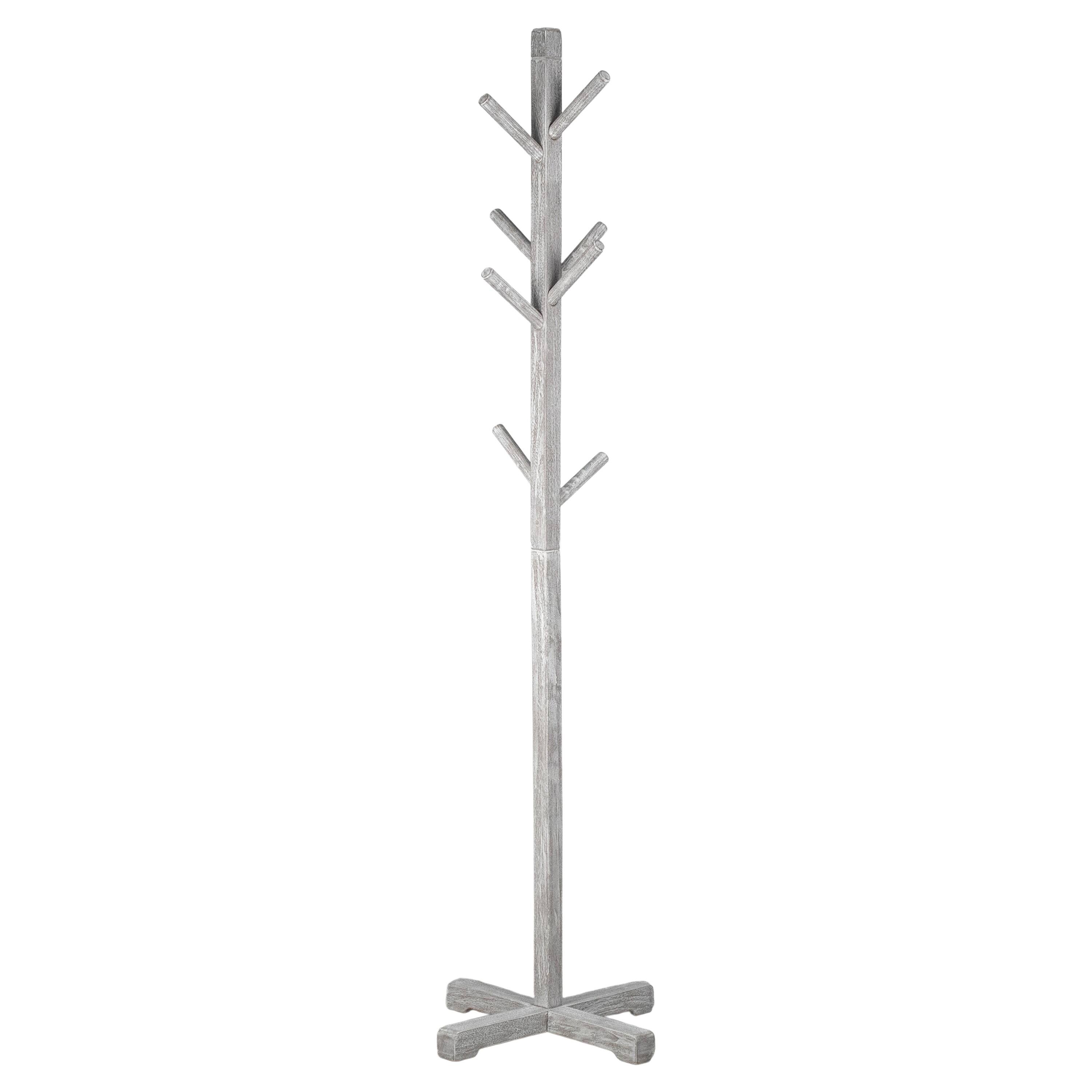 Angle. Manhattan Lane - Hiya Freestanding Hat, Coat Rack, 8 Branch Hooks, 72 Inch - Whitewash.