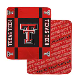 Pegasus - Texas Tech Red Raiders 60" x 70" Reverse Block Wordmark Double-Sided Ultra Cozy Blanket - Multicolor