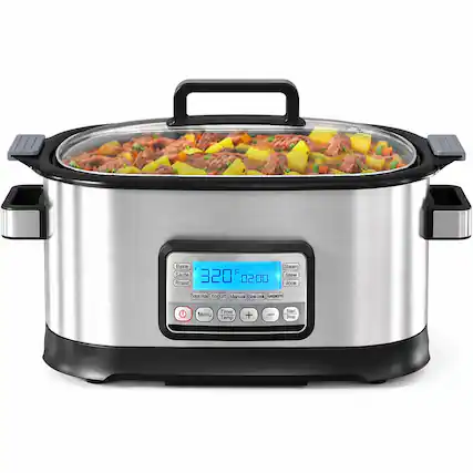 Bake, Saute, 320°F, 02:00, Roast
Steam, Stew, Rice
Sous Vide, Yogurt, Manual, Slow cook, Keepwarm
Menu, Timer, Temp
+
-
Start, Stop