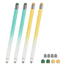 Front. Unique Bargains - 4pcs Stylus Pens for Touch Screens, 2 in 1 High Sensitivity Universal Pen Capacitive Stylus for Touch Screen Devices - Green Yellow.