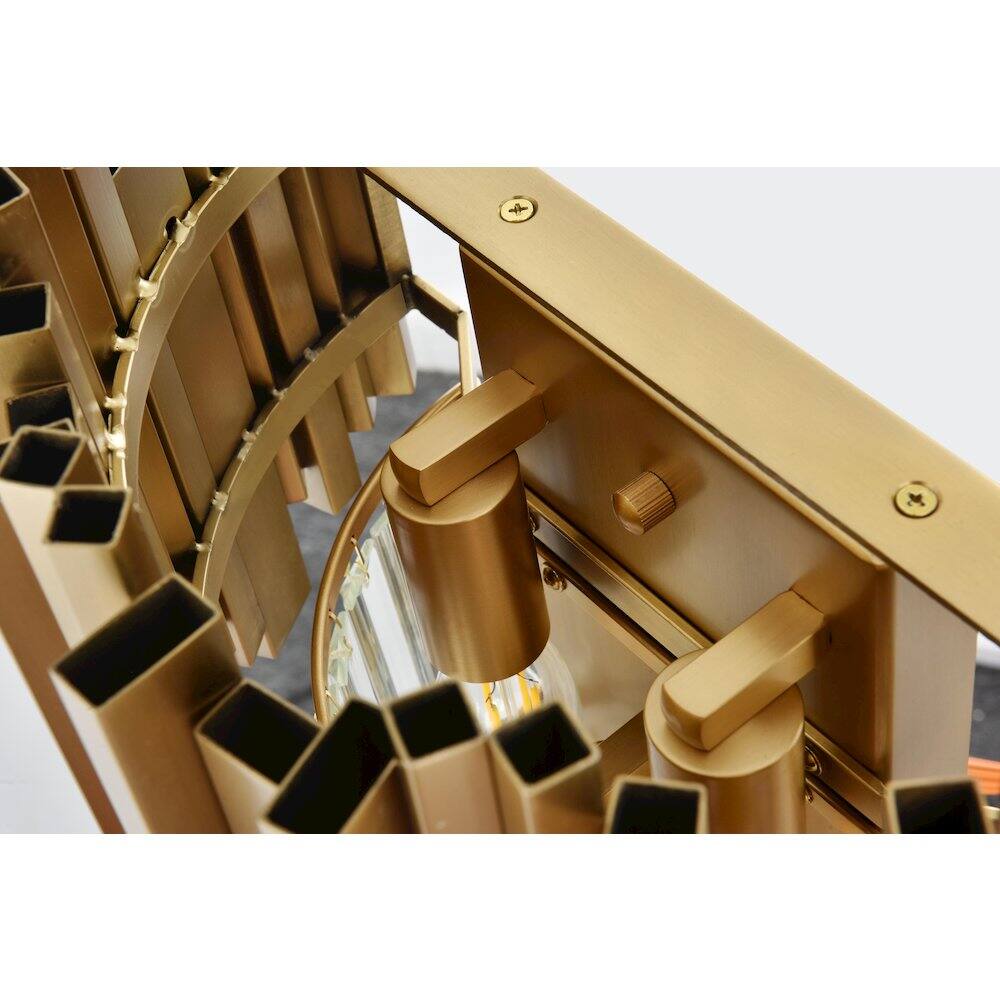 Alt View 2. Elegant Lighting - Willow 12 Inch Wall Sconce In Satin Gold - Satin Gold And Clear.
