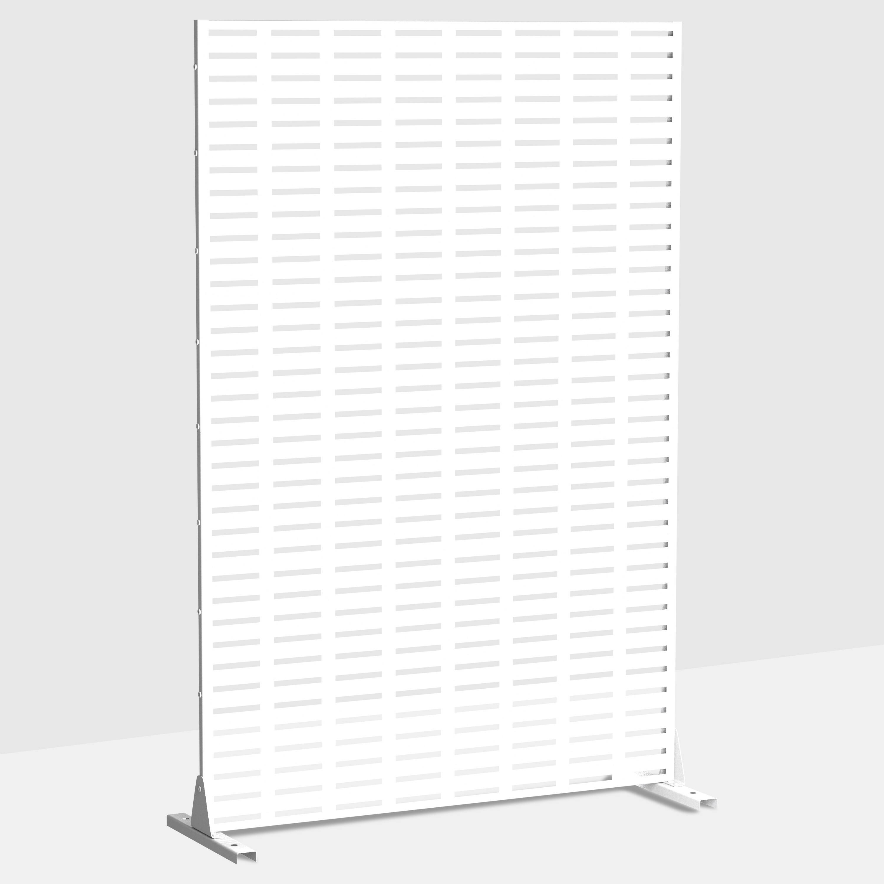 Angle. PexFix - 72 in. x 47 in. Abraham Pattern Metal Outdoor Privacy Screen & Panels, Freestanding Garden Divider Fence - White.