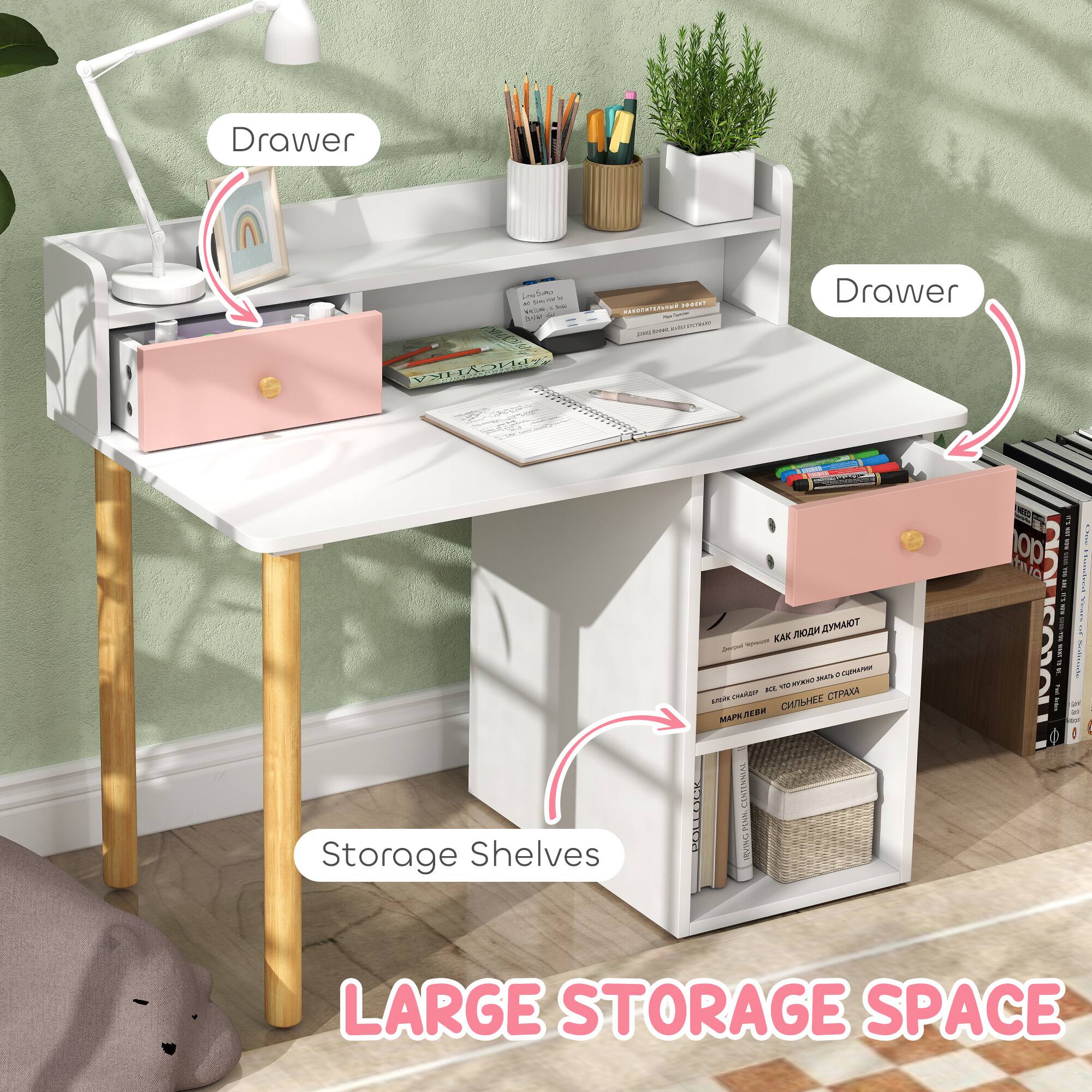 Drawer  
Drawer  
Storage Shelves  
LARGE STORAGE SPACE