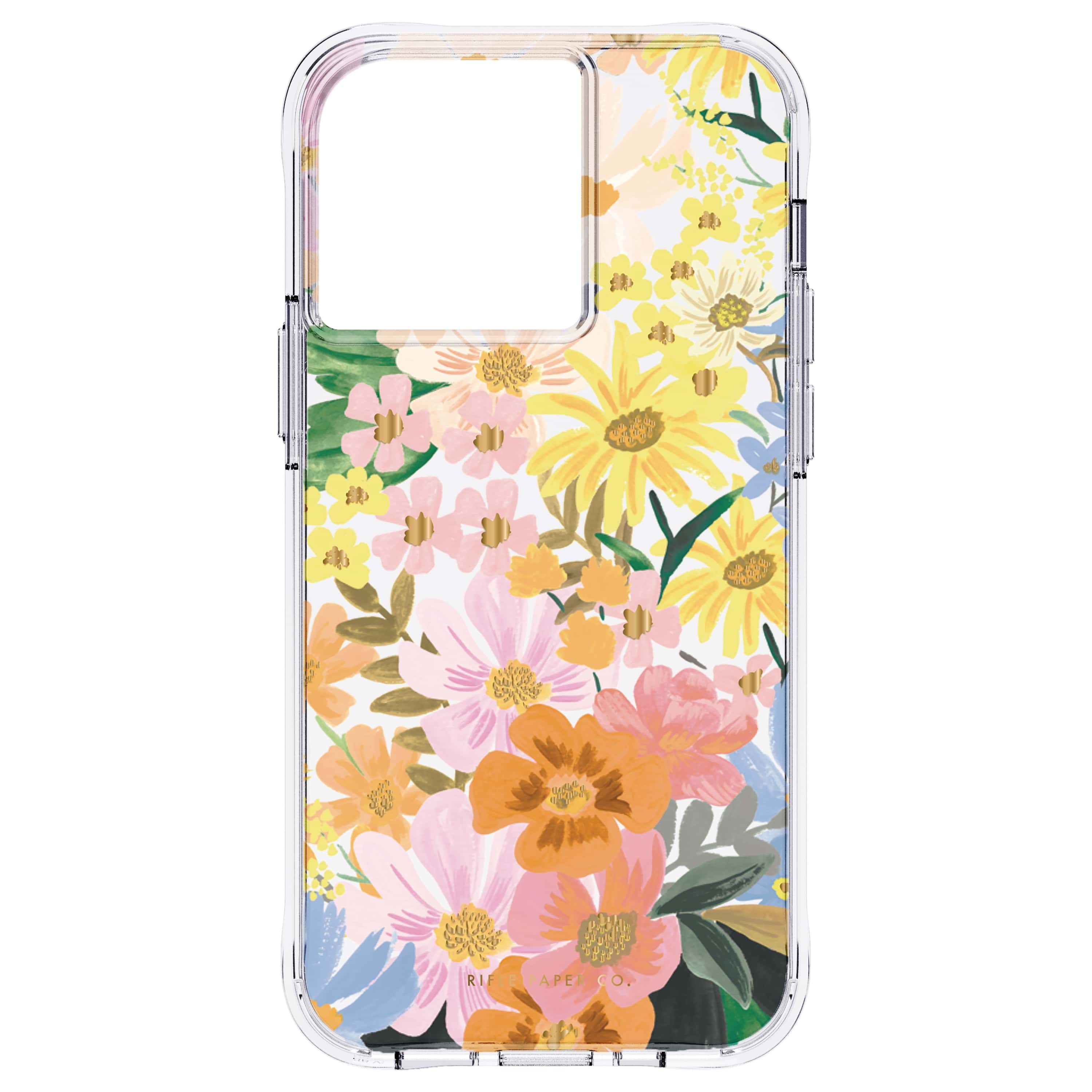 Front. Rifle Paper - iPhone 13 Pro w/ Antimicrobial - Marguerite.