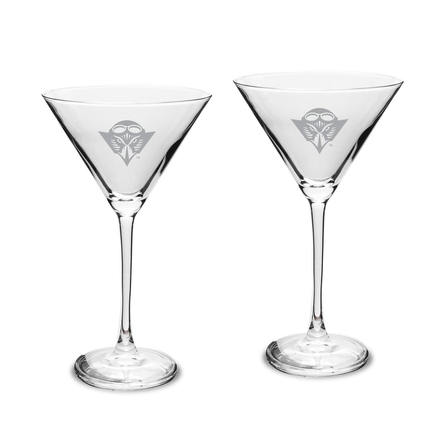 Front. Jardine - Tennessee-Martin Skyhawks Two-Piece Traditional 10oz. Martini Glass Set - Multicolor.