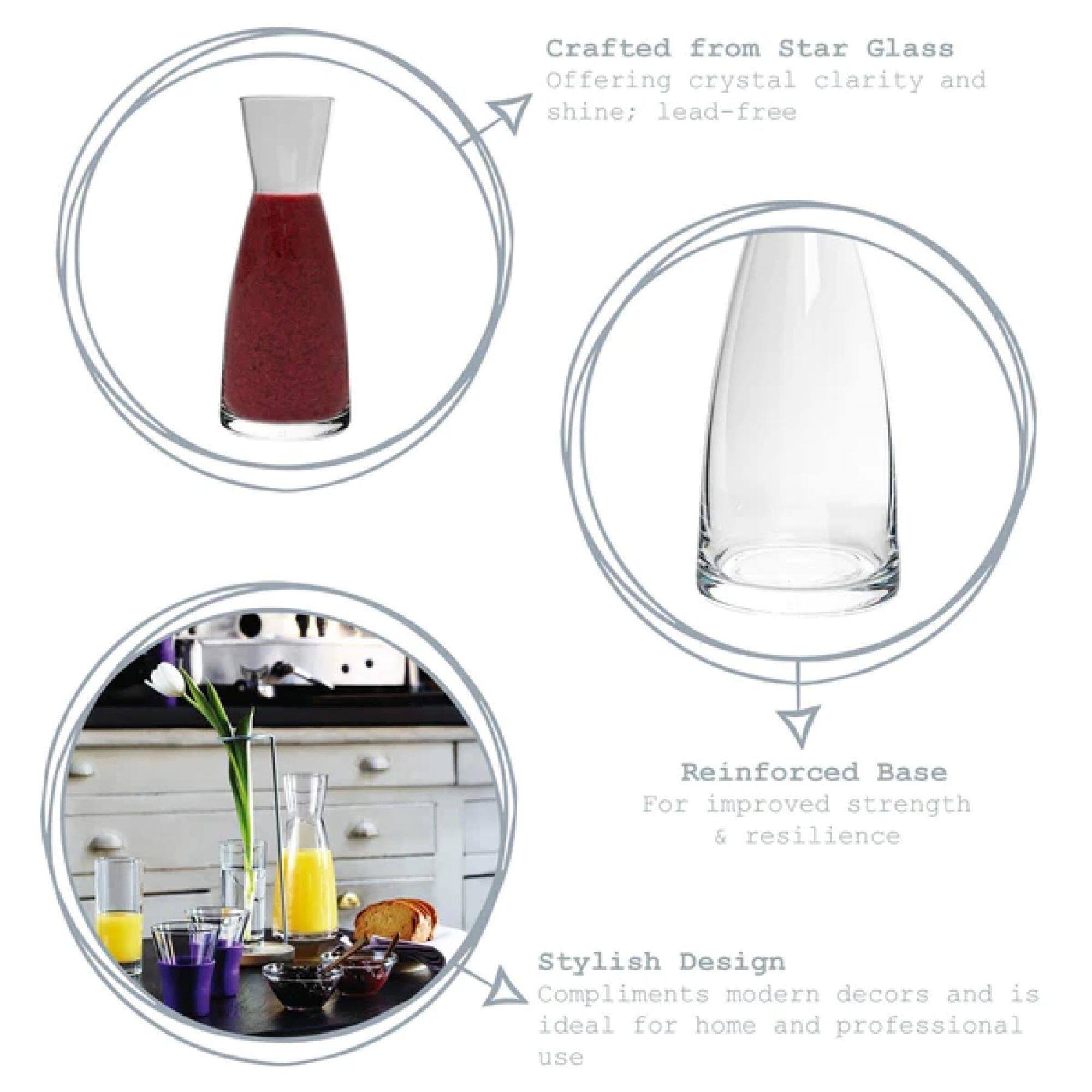Crafted from Star Glass, offering crystal clarity and shine; lead-free. Reinforced Base for improved strength & resilience. Stylish Design compliments modern decors and is ideal for home and professional use.